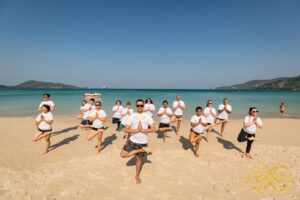 yoga on beach